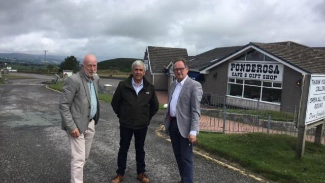 From left, County Councillors Graham Timms, Martyn Holland and Melvyn Mile (Pic - Llan Blogger)
